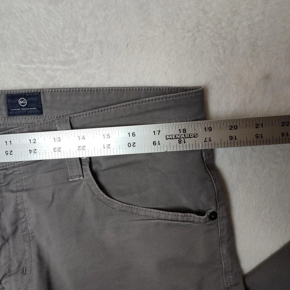 AG Adriano Goldschmied Matchbox Jeans Mens 36x28 Gray Slim Straight Stretch USA